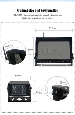 4-Kanaals draadloos autocamerasysteem met 7-inch display voor vrachtwagens en bussen