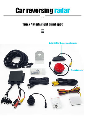 Fabriek Groothandel Veiligheid IP67 Weerstand tegen lage temperatuur Waterdicht Truck Parkeren 4 Sensorsysteem radar Detector Waarschuwing Stem alarm