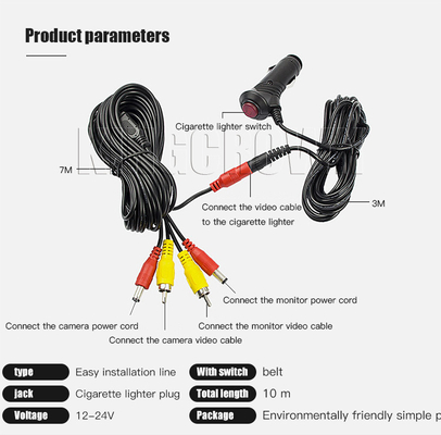De multifunctionele Kabel DC24V 4 Pin Reversing Camera Connector van de Autoaansteker