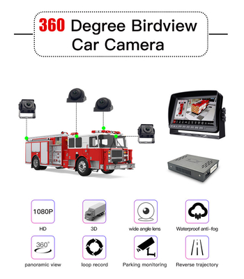 DC12V reservecamerasysteem 10in voor rv-Vrachtwagenaanhangwagen Van Quad Split Screen Monitor