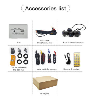 Universeel 360 graden panoramisch camerasysteem voor personenauto's met parkeerhulp met surround view