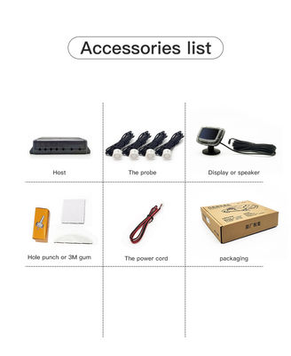 Universele 16,5 mm 4 Probe Parking Sensor System LCD afstandsbediening Auto Reverse Backup Radar