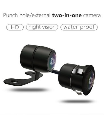 HD waterdichte punch-hole en externe 2-in-1 auto-achteruitrijcamera met nachtzicht en groothoeklens