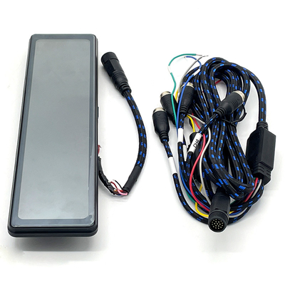 Auto achteruitkijker Quad Split Monitor afstandsbediening 4 kanalen 18-pin achterste Veiw spiegel voor vrachtwagenbus