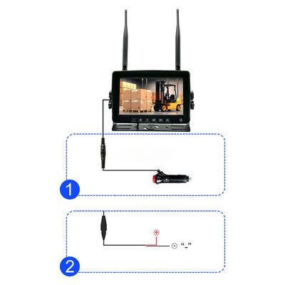 7-inch draadloos achteruitrijcamerabewakingssysteem voor vorkheftrucks met 1080P HD DVR waterdichte IP68 magnetische batterijcamera