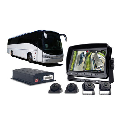 360° Bus Surveillance Systeem met Vier Camera's, HD Display en Parkeersensoren voor Complete Voertuigdekking