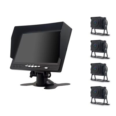 4-kanaals DVR Monitor 1080P HD AHD Quad Screen CCTV Back-up Camerasysteem voor Scania Bus Zware Vrachtwagen Voertuig
