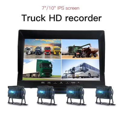 4-kanaals DVR Monitor 1080P HD AHD Quad Screen CCTV Back-up Camerasysteem voor Scania Bus Zware Vrachtwagen Voertuig