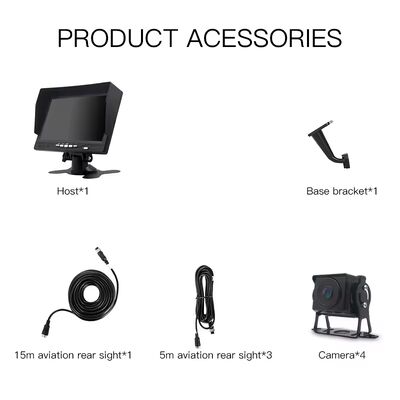 Voertuigcamerasysteem met 10-inch IPS-scherm en 4 camera's voor vrachtwagens en wagenparkbeheer