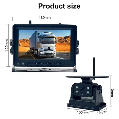 High Definition Wireless Truck DVR Monitor, 7 inch Night Vision WiFi Solar Powered Reverse Backup Recorder Camera voor Winnebago Travato RV Reversing
