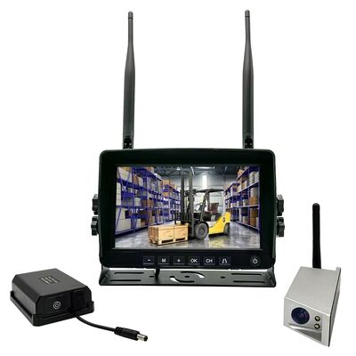 7-inch draadloos achteruitrijcamerabewakingssysteem voor vorkheftrucks met 1080P HD DVR waterdichte IP68 magnetische batterijcamera
