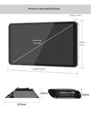 Dual-Lens 1080P Electronic Rearview Mirror 6 inch High-Bright Display Ultra-Slim Aluminium Body Waterdicht Voertuig Achteruitkijkspiegel Camera voor auto's