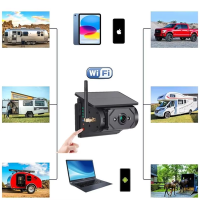 Wi-Fi op zonne-energie draadloze autovideocamera 100m transmissie achteruitrijcamera voor bus, bestelwagen, vrachtwagen, camper, camper, vrachtwagen, alle voertuigmodellen