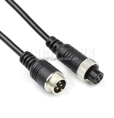 4PIN luchtvaartconnectorkabel met zuivere koperen kern IP67 waterdicht en spiraalvormig flexibel ontwerp voor voertuigcamera's