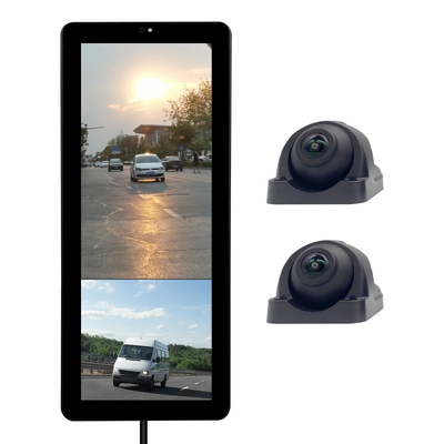 12.3 Inch Touch Screen Mirror Monitor, 1080P AHD Reverse Camera with 360° View & Blind Spot Detection Safety System for Truck and Bus