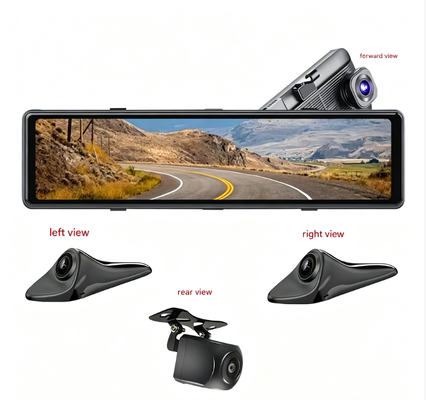 11,26 inch 4CH AHD 1080P spiegel dashcam auto achteruitkijkspiegel DVR recorder voertuig black box